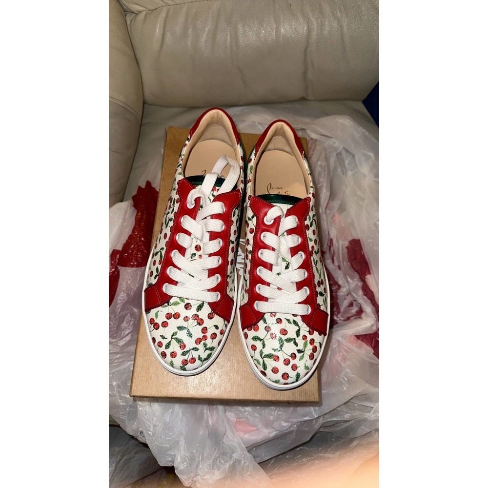 Christian Louboutin Red and White Cherry Sneakers